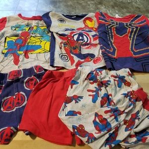 Boys Avengers/Marcel/Spiderman pajamas size 6
